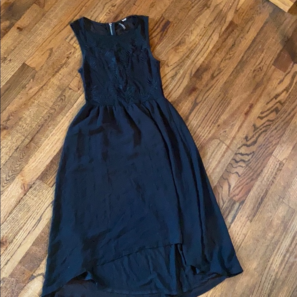 Black embroidered dress